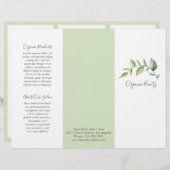 Elegant Greenery Beauty Salon Trifold Brochure (Voorkant / Achterkant)