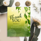 Elegant Greenery begrafenismonument Dank u Bedankkaart