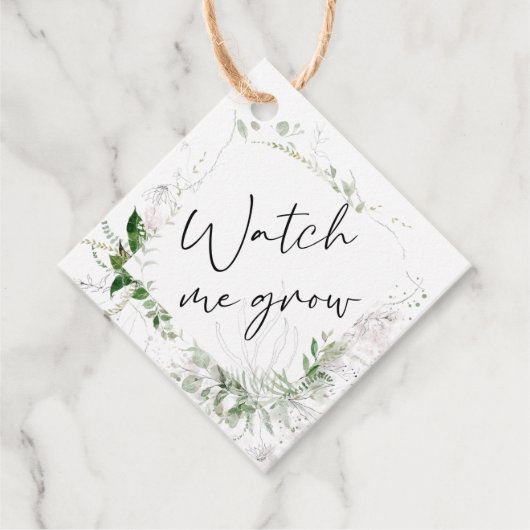 Elegant Greenery Bekijk me Baby shower Label kweke (Voorkant)