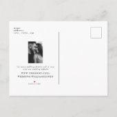 Elegant Greenery Black Photo Save the Date Aankondigingskaart (Achterkant)