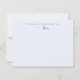 Elegant Greenery Blue Specialized Stationery Notitiekaartje