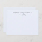 Elegant Greenery Blue Specialized Stationery Notitiekaartje (Voorkant / Achterkant)