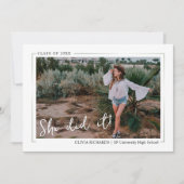 Elegant Greenery Boho Floral Graduation Party Invi Kaart (Voorkant)