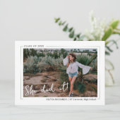 Elegant Greenery Boho Floral Graduation Party Invi Kaart (Staand voorkant)