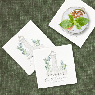 Elegant Greenery Boho Script Paper Napkin Servet
