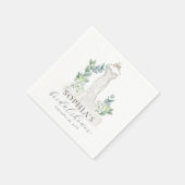 Elegant Greenery Boho Script Paper Napkin Servet (Hoek)
