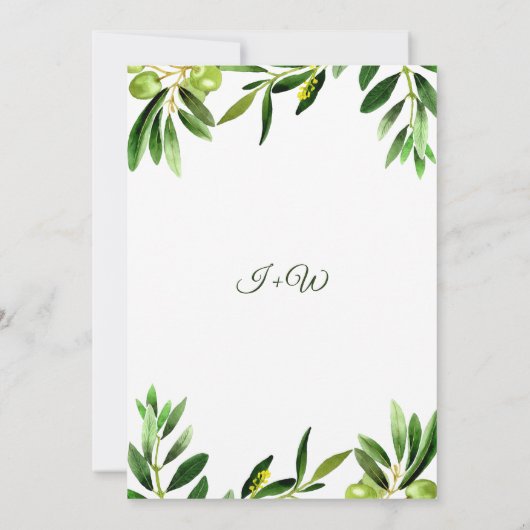 Elegant Greenery Boho Summer Wedding Details Kaart (Achterkant)