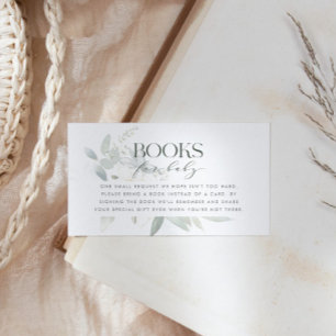 Elegant Greenery Books voor Baby Informatiekaartje