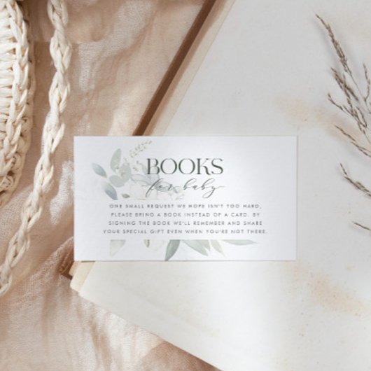 Elegant Greenery Books voor Baby Informatiekaartje