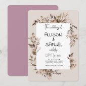 Elegant Greenery Border Wedding  Kaart (Voorkant / Achterkant)