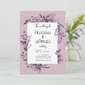 Elegant Greenery Border Wedding Kaart (Staand voorkant)