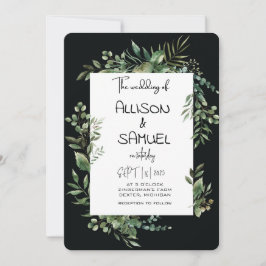 Elegant Greenery Border Wedding Kaart
