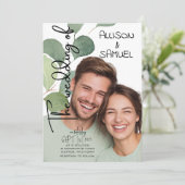 Elegant Greenery Border Wedding Kaart (Staand voorkant)