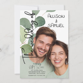 Elegant Greenery Border Wedding Kaart