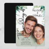 Elegant Greenery Border Wedding Kaart (Voorkant / Achterkant)