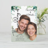 Elegant Greenery Border Wedding Kaart (Staand voorkant)
