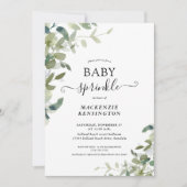 Elegant Greenery Botanical Baby Sprinkle Kaart (Voorkant)