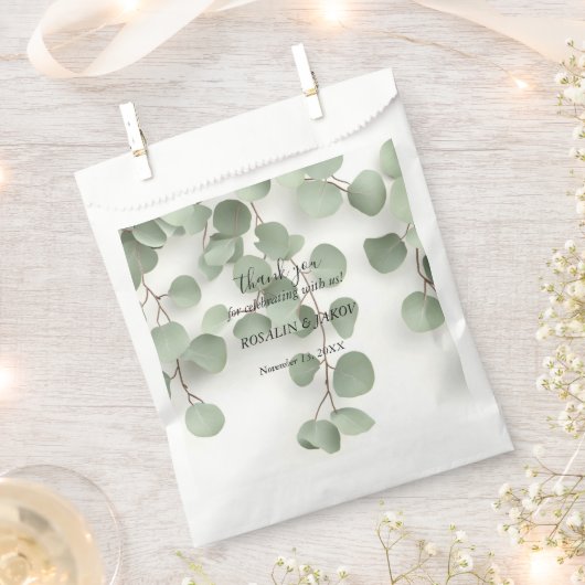 Elegant Greenery Botanical Bedankzakje (Geknipt)