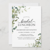 Elegant Greenery Botanical Bridal Luncheon Kaart (Voorkant)