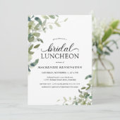 Elegant Greenery Botanical Bridal Luncheon Kaart (Staand voorkant)