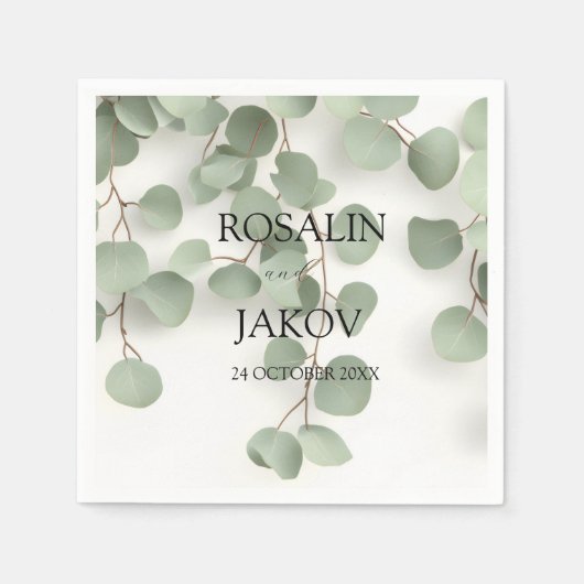 Elegant Greenery Botanical Design Servet (Voorkant)