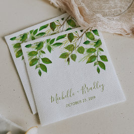 Elegant Greenery Botanical Foliage Wedding Servetten