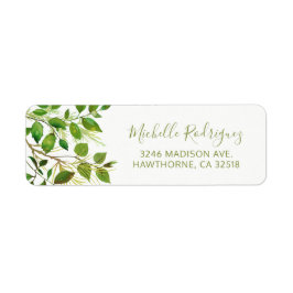 Elegant Greenery Botanical Garden Foliage Etiket