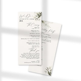 Elegant Greenery Botanical Ivory Wedding Programme Programmakaart