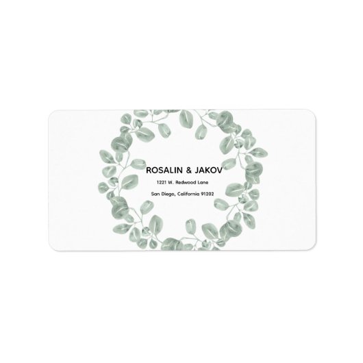 Elegant Greenery Botanical Return Address Label (Voorkant)