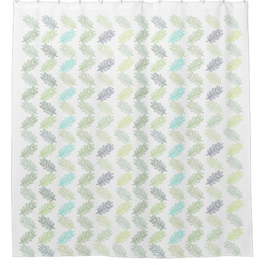 Elegant Greenery Botanical Tropical Leaves Pattern Douchegordijn (Voorkant)