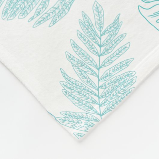 Elegant Greenery Botanical Tropical Leaves Pattern Fleece Deken (Hoek)