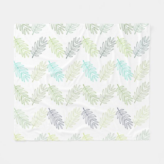 Elegant Greenery Botanical Tropical Leaves Pattern Fleece Deken (Voorkant (Horizontaal))