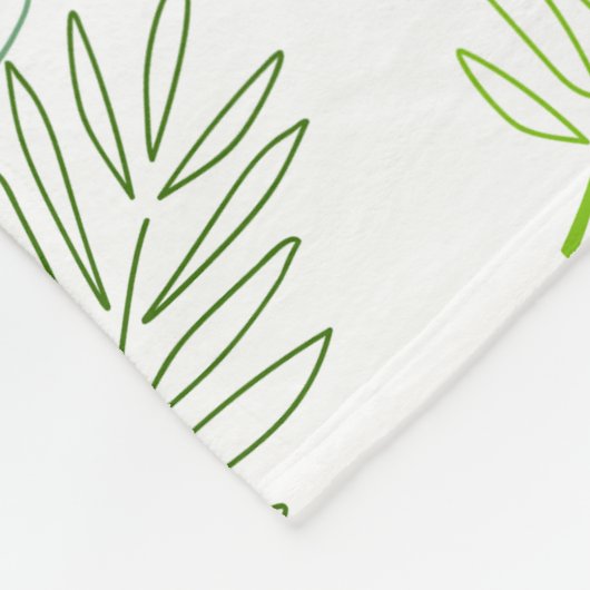 Elegant Greenery Botanical Tropical Leaves Pattern Fleece Deken (Hoek)