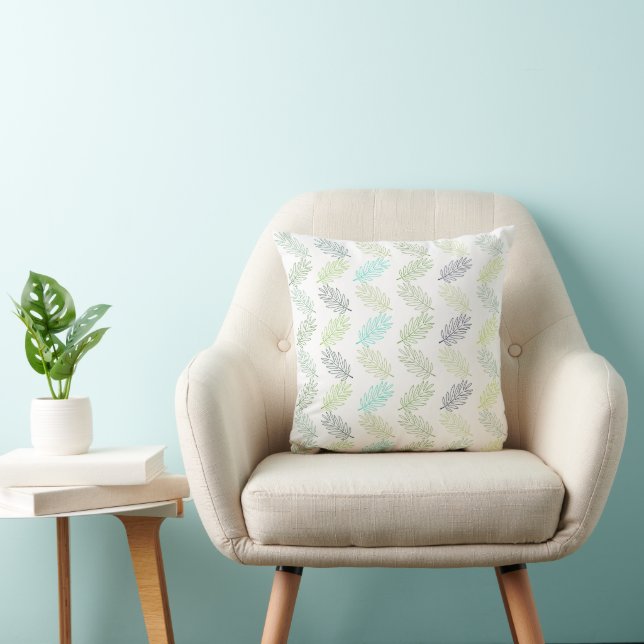 Elegant Greenery Botanical Tropical Leaves Pattern Kussen (Stoel)