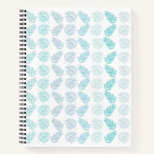 Elegant Greenery Botanical Tropical Leaves Pattern Notitieboek (Voorkant)