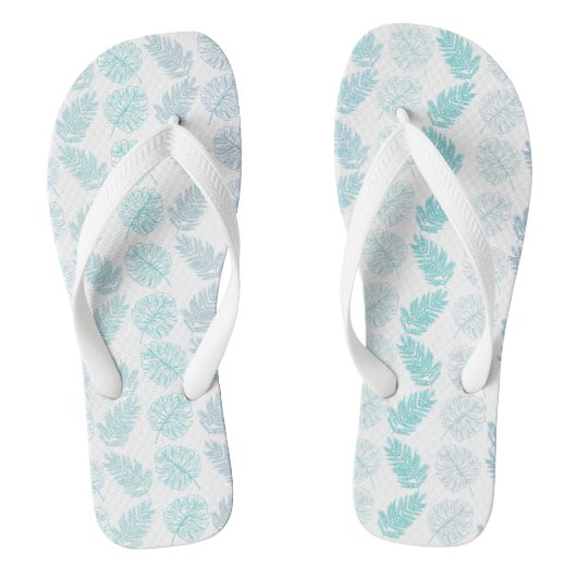 Elegant Greenery Botanical Tropical Leaves Pattern Teenslippers (Voetbed)