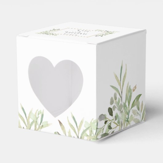 Elegant Greenery Botanical Wedding Favor Box Bedankdoosjes (Voorkant Zijde)