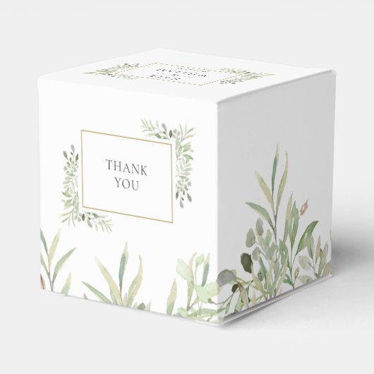 Elegant Greenery Botanical Wedding Favor Box Bedankdoosjes (Achterkant)