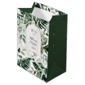 Elegant Greenery Botanical Wedding gasthotel Medium Cadeauzakje (Voorkant Gekanteld)