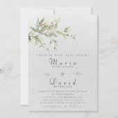 Elegant Greenery Botanical Wedding Invitation Kaart (Voorkant)