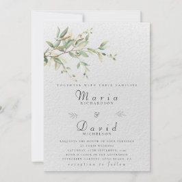 Elegant Greenery Botanical Wedding Invitation Kaart