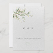 Elegant Greenery Botanical Wedding Invitation Kaart (Achterkant)
