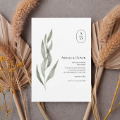 Elegant Greenery Botanical Wedding Invitation Kaart