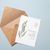 Elegant Greenery Botanical Wedding Invitation Kaart