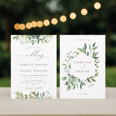 Elegant Greenery Botanical Wedding Invitation Kaart