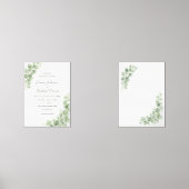 Elegant Greenery Botanical Wedding Invitation  Muurkunst Sets (Voorkant)