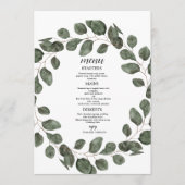  Elegant Greenery Botanical Wedding Menu (Voorkant)
