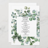  Elegant Greenery Botanical Wedding Menu (Voorkant / Achterkant)