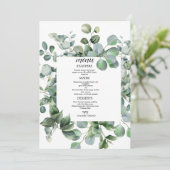  Elegant Greenery Botanical Wedding Menu (Staand voorkant)