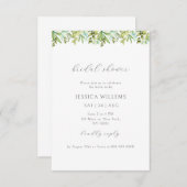 Elegant Greenery Bridal Shower Kaart (Voorkant / Achterkant)